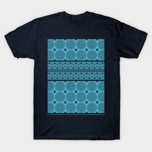 African Ethnic Tribal Blue Turquoise Pattern T-Shirt